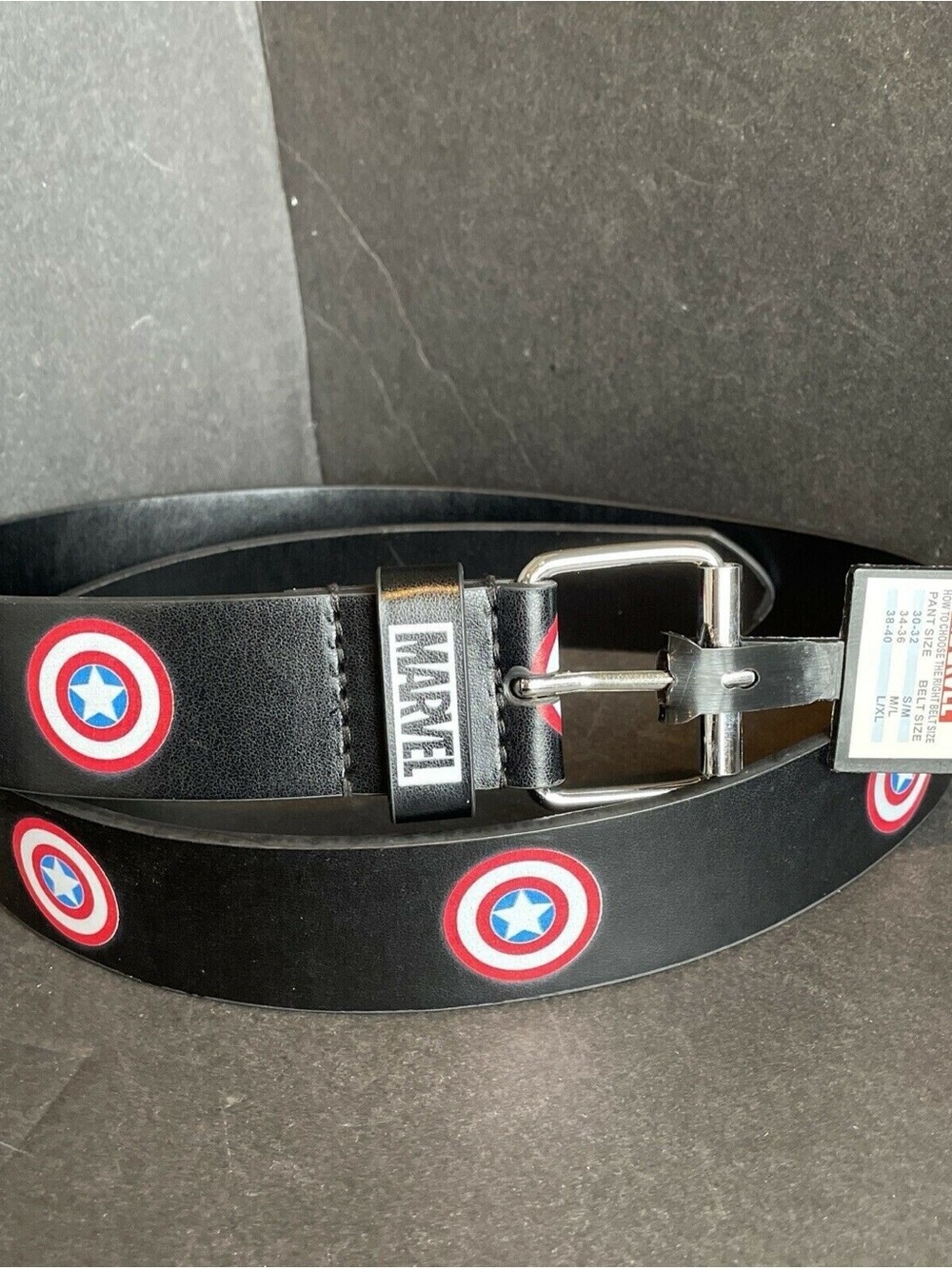 Marvel Black Captain America Shield Belt